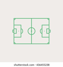 Vector Top View Football Soccer Super Cup Outline Green Field