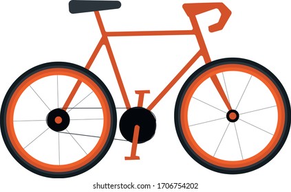 Vector Top View Orange Bicicle