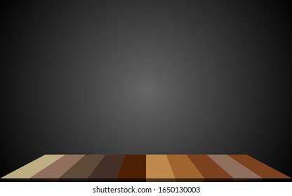 Vector top view of a plank and a black background