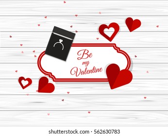 Vector Top View of Valentine's Day Elements on Desktop