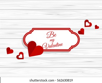 Vector Top View of Valentine's Day Elements on Desktop