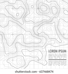 Vector Topographic Contour Map Background.