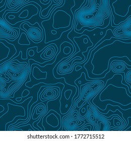 Vector topographic contour map. Curved lines on white background. Abstract vector illustration.