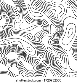 Vector topographic contour map on white background.
