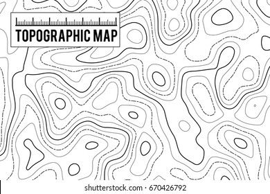 Vector topographic map on white background with space for your copy. Topographical pattern. Business concept. Abstract vector illustration