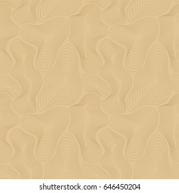 Vector topographic map seamless pattern, curved lines.