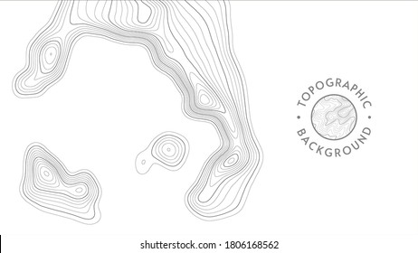 Vector topographic pattern texture. Grey contours geographic mountain topography vector illustration. Map on land terrain trails. Elevation graphic contour height lines. Topographic map EPS 10.