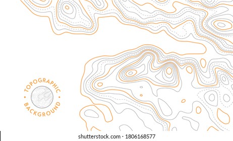 Vector topographic pattern texture. Grey contours geographic mountain topography vector illustration. Map on land terrain trails. Elevation graphic contour height lines. Topographic map EPS 10.