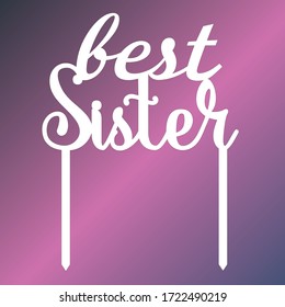 Vector topper for birthday cake. Decoration for birthday party. Vector topper template for laser cut.