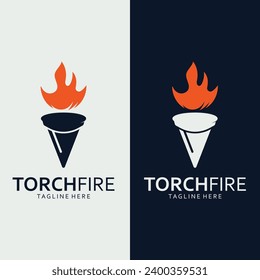 Vector Torch Fire Illustration Design. Torch Logo Icon.