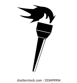 Vector torch icon. Hot flame, power flaming, heat and liberty, victory success, glow triumph illustration
