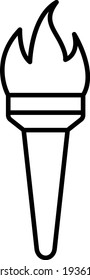 Vector Torch Outline Icon Design
