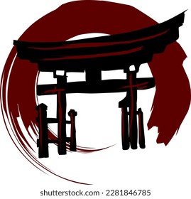 vector torii.  Tori es la puerta de entrada entre humanos y dioses
