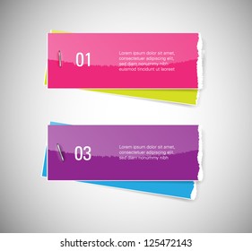 Vector torn glossy paper banners