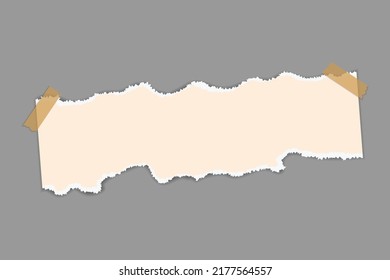 Vector torn paper banner with adhesive tape.