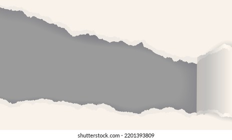 Vector torn paper. Vector banner with tear paper effect. Sizable, editable template.