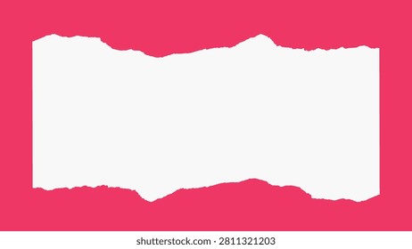 Vector of a torn paper edge with a bright pink background, creating a bold contrast.