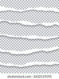 Vector Torn Paper Edge On Transparent Background