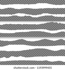 Vector Torn Paper Edges, Design Elements Set.