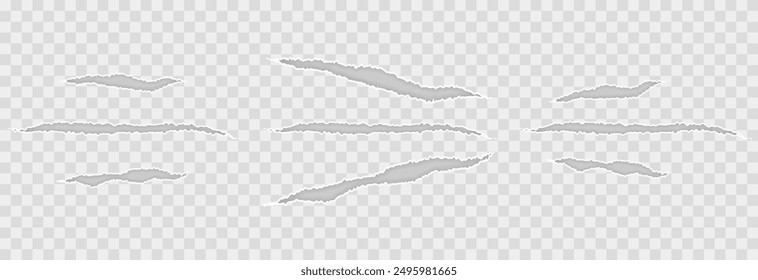 Vector torn paper png. The effect of torn paper, page, notebook. Hole in paper png.