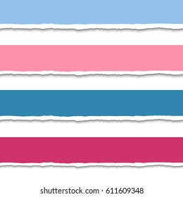 Vector torn paper set of banners with space for text. Page pieces with teared edges