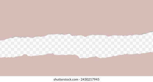 Vector torn pieces of paper with shadow on transparent background. Fully editable. Easy color change.