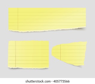 Vector torn yellow papers.