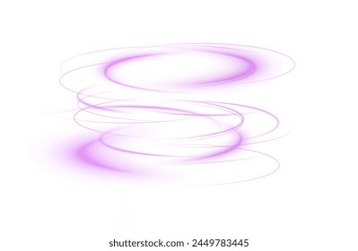Vector tornado pink, winter whirlwind , light funnel, swirling pink lines light. Light white Twirl. Curve light effect of white line. Png.