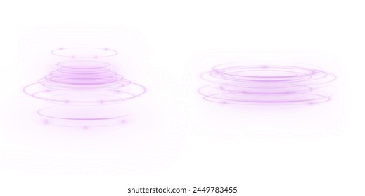 Vector tornado pink, winter whirlwind , light funnel, swirling pink lines light. Light white Twirl. Curve light effect of white line. Png.