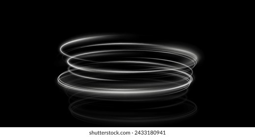 Vector tornado white, winter whirlwind white , light funnel white , swirling white lines light. Festive design element. Vector png.	

