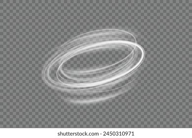 Vektorgrafik Tornado, Winterwirbel weiß, Light Funnel, wirbelnde Linien leicht. Leichte Drehung. Kurvenlicht-Effekt der weißen Linie.
