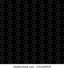 Vector total negro mínimo de fondo abstracto de patrón sin costuras. Diseño gráfico moderno. Círculos dentro de rectángulos adorno. Fondo de fondo de fondo de fondo de formas geométricas. Papel digital, diseño web