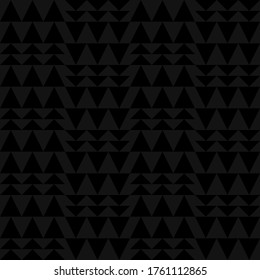 Vector total black minimalist seamless pattern abstract background. Up and down graphic design. Triangles ornament geometric shapes wallpaper backdrop. Digital paper, textile print, web design