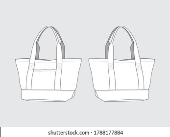 Template tote bag pocket vector illustration flat sketch design outline  5149290 Vector Art at Vecteezy