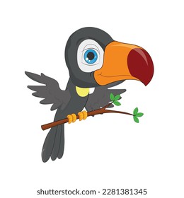 Vector toucan bird cartoon character svg