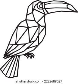 The vector toucan bird is suitable for metal and wood laser cutting.