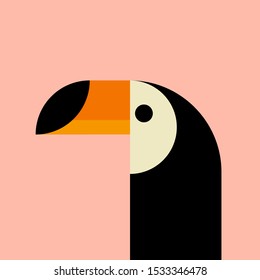 Vector of toucan bird. Wild. Animals. vector illustration. flat design