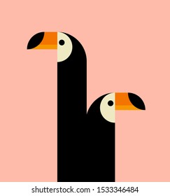 Vector of toucan bird. Wild. Animals. vector illustration. flat design