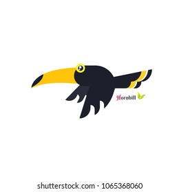 Vector of toucan Hornbill bird design on white background. Wild Animals. vector illustration. image