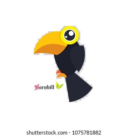 Vector of toucan Hornbill bird design on white background. Wild Animals. vector illustration. image