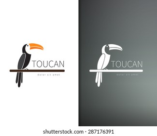 Vector toucan logo design template. Artistic bird silhouette. Creative concept logotype for your company. 
