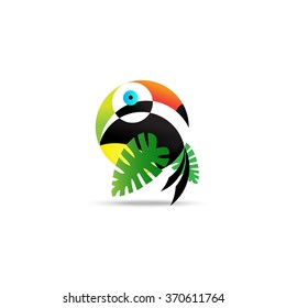 Vector toucan logo design template. Artistic bird silhouette. Creative concept logotype for your company.