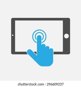 Vector of touch gesture for tablets.