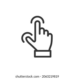 Icono de la línea táctil del vector. Símbolo con estilo de contorno de moda. Ilustración vectorial aislada en un fondo blanco. 