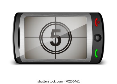 Vector touch phone with countdown on the screen
