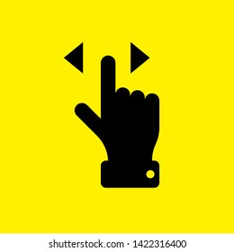 Vector touch screen gesture swipe left and right hand finger pictogram icon. Flat illustration
