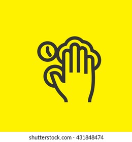 Vector touch screen gestures Icons. Thin line Icons. 