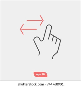 Vector touch screen icon, Hand gesture symbol, flat and trendy illustration sign