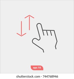 Vector touch screen icon, Hand gesture symbol, flat and trendy illustration sign