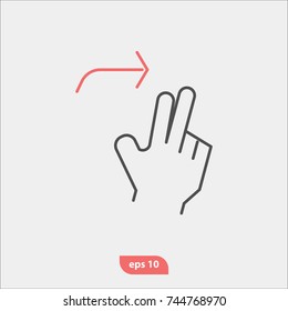 Vector touch screen icon, Hand gesture symbol, flat and trendy illustration sign